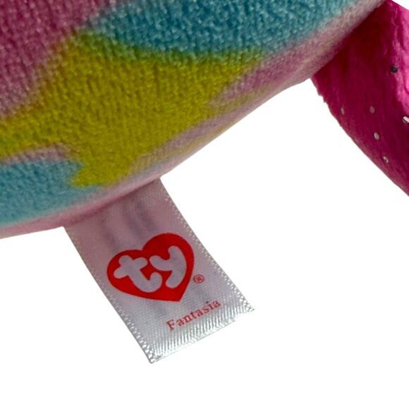 Ty Squish-A-Boos Plush Fantasia Pink Unicorn 10" Squishy Beanie Candy Color May8 - Picture 3 of 5